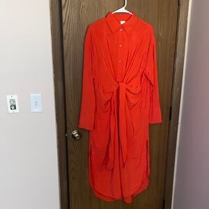 H&M Vibrant Red Long Sleeve Dress